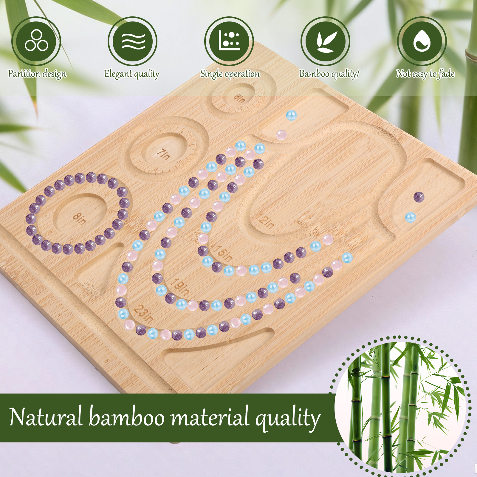 Bamboo Bead Board Bracelet Nec - Unique Tech Accessories ulasan dan harga