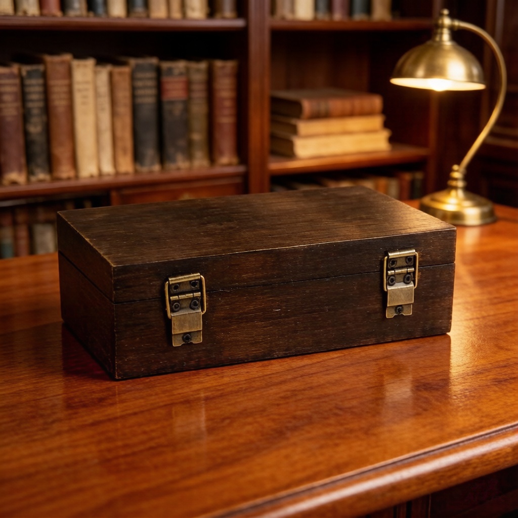 Vintage Dark Wood Storage Box  - Tech Accessories And Gadgets ulasan dan harga