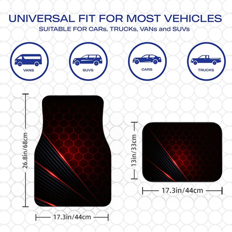 4Pcs Hexagonal Red Black Tech  - Universal Tech Accessories ulasan dan harga